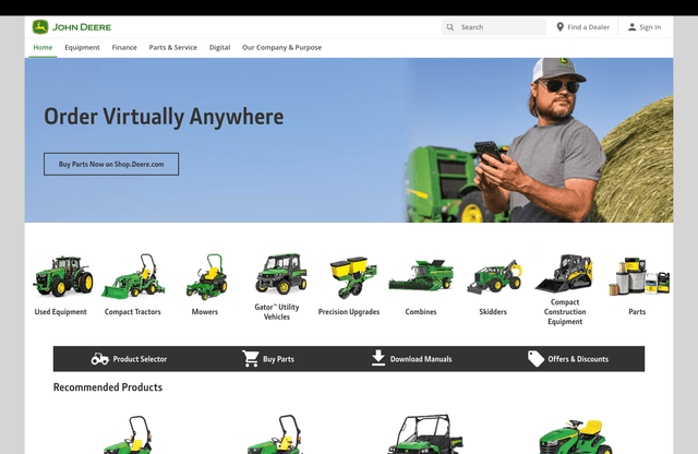 John Deere website preview